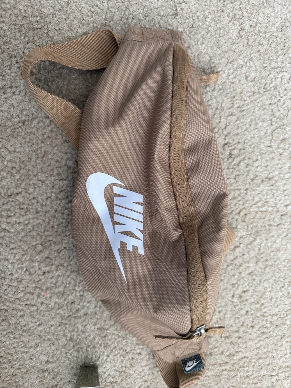 Nike Tan Fanny Pack with White Swoosh